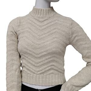 Dynamite Sweater Top Size Small Petite Chunky Beige Knit